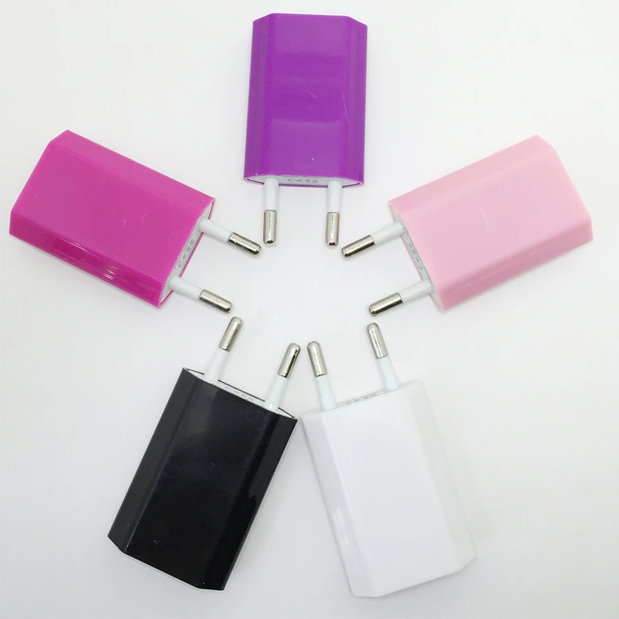 USB настенное зарядное устройство 5В 1А Универсальное зарядное устройство для мобильного телефона смартфон для путешествий зарядное устройство адаптер питания для iPhone 6 6S 5 5S SE 10 цветов
