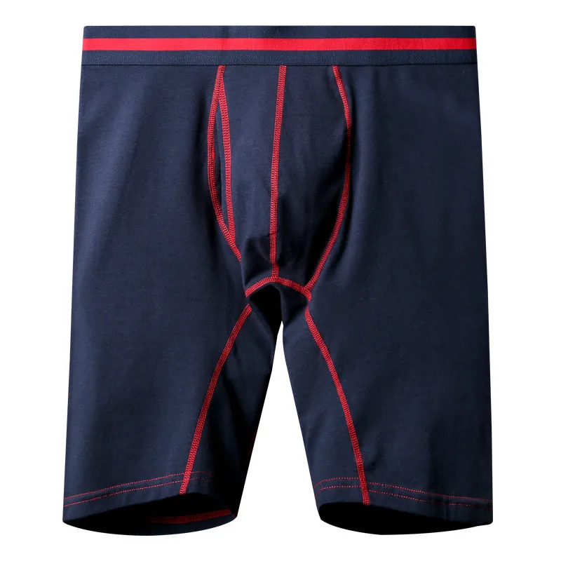 A1103 Dark Blue Awodofaa брендовые качественные Длинные мужские трусы-шорты мягкие боксеры хлопковые боксеры мужские прочны боксерские трусы плюс размер Мужское нижнее белье Боксеры - Цвет: A1103 Dark Blue