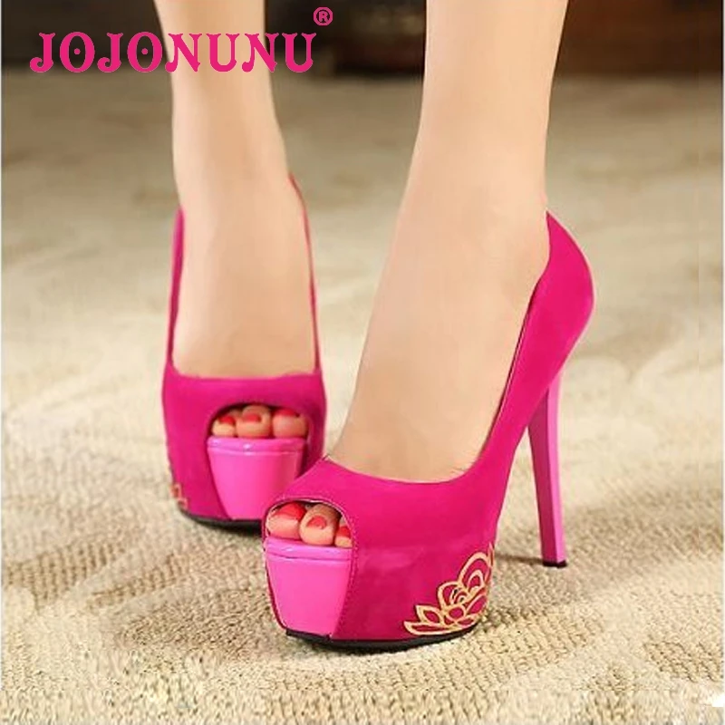 Женщины стилет peep toe элегантный высокий каблук насосы сексуальная мода леди