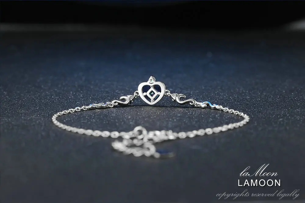 Ламон ворона принцесса огранка 0.2ct настоящий синий сапфир 925 пробы серебряные ювелирные изделия S925 браслет LMHI029