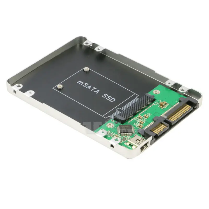 Мини PCIe mSATA SATA + USB 2 0 адаптер конвертер 5 дюймов HDD SSD корпус 7 мм Алюминий для
