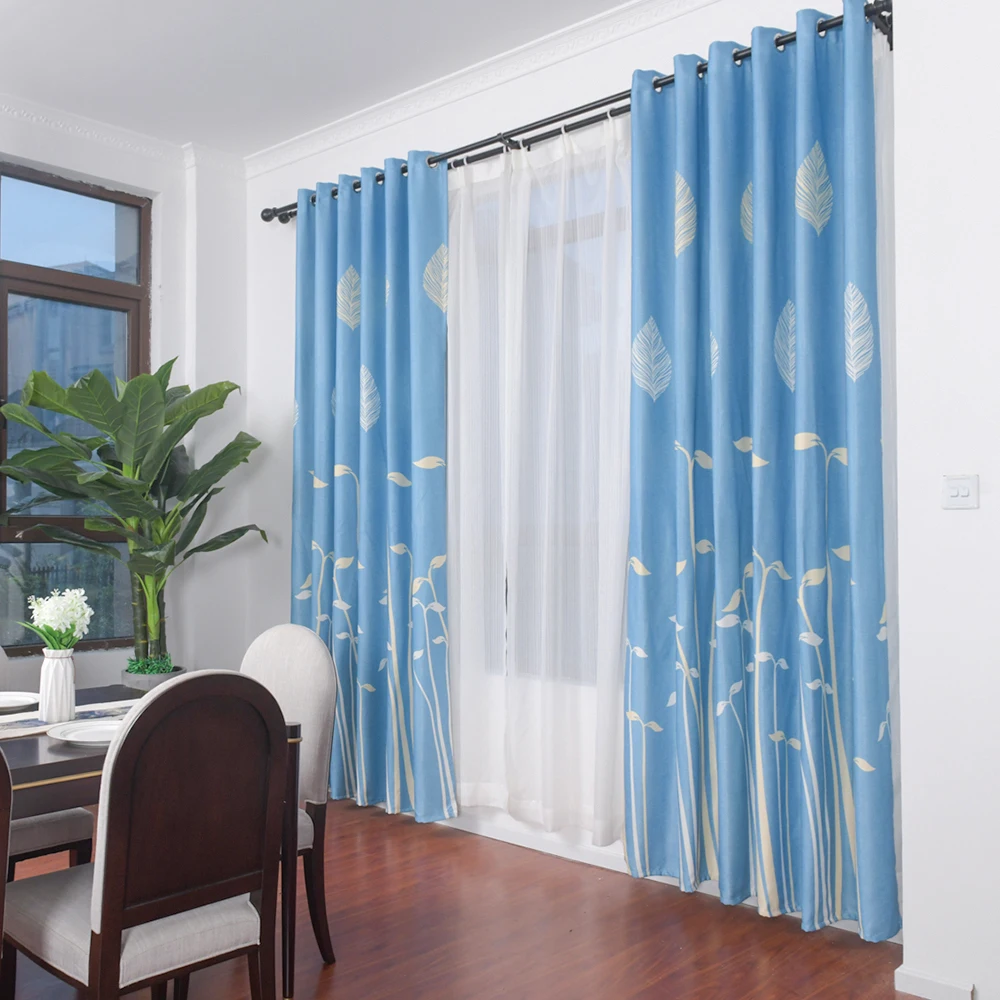 Затемненные занавески с принтом бобов скандинавские из органзы для спальни