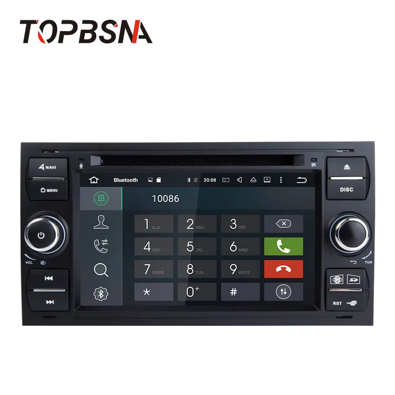 Автомобильный dvd плеер TOPBSNA Android 6 0 для Ford/Mondeo/Focus/Transit/C MAX/S MAX/Fiesta GPS навигация 2 Din
