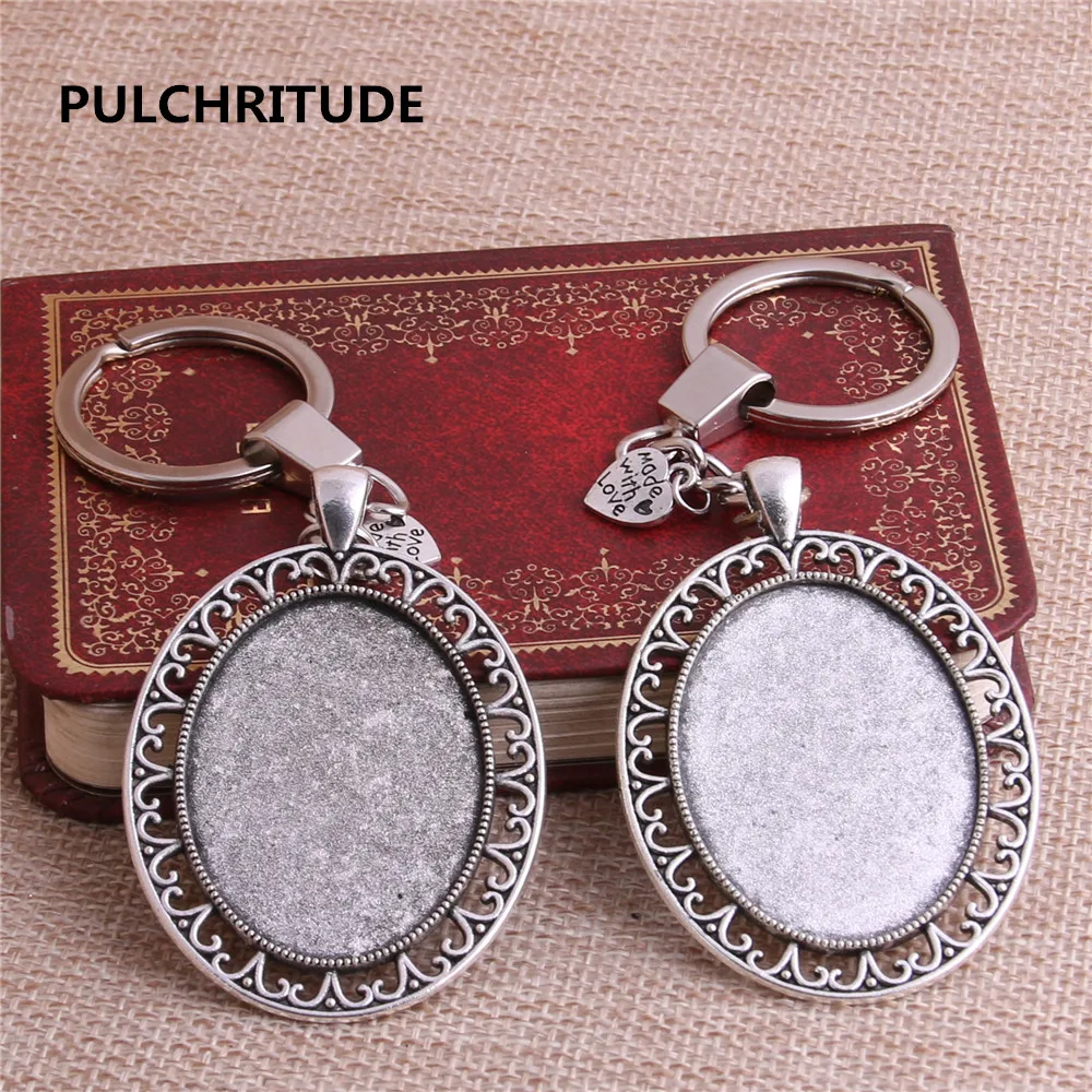 PULCHRITUDE 3 шт. антикварная серебряная овальная 40*30 мм внутренний размер