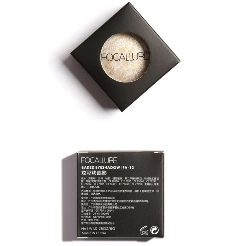 FOCALLURE 10 Цвета запеченные тени для век Eye shadow Palette в Shimmer Metallic глаз Макияж Косметика