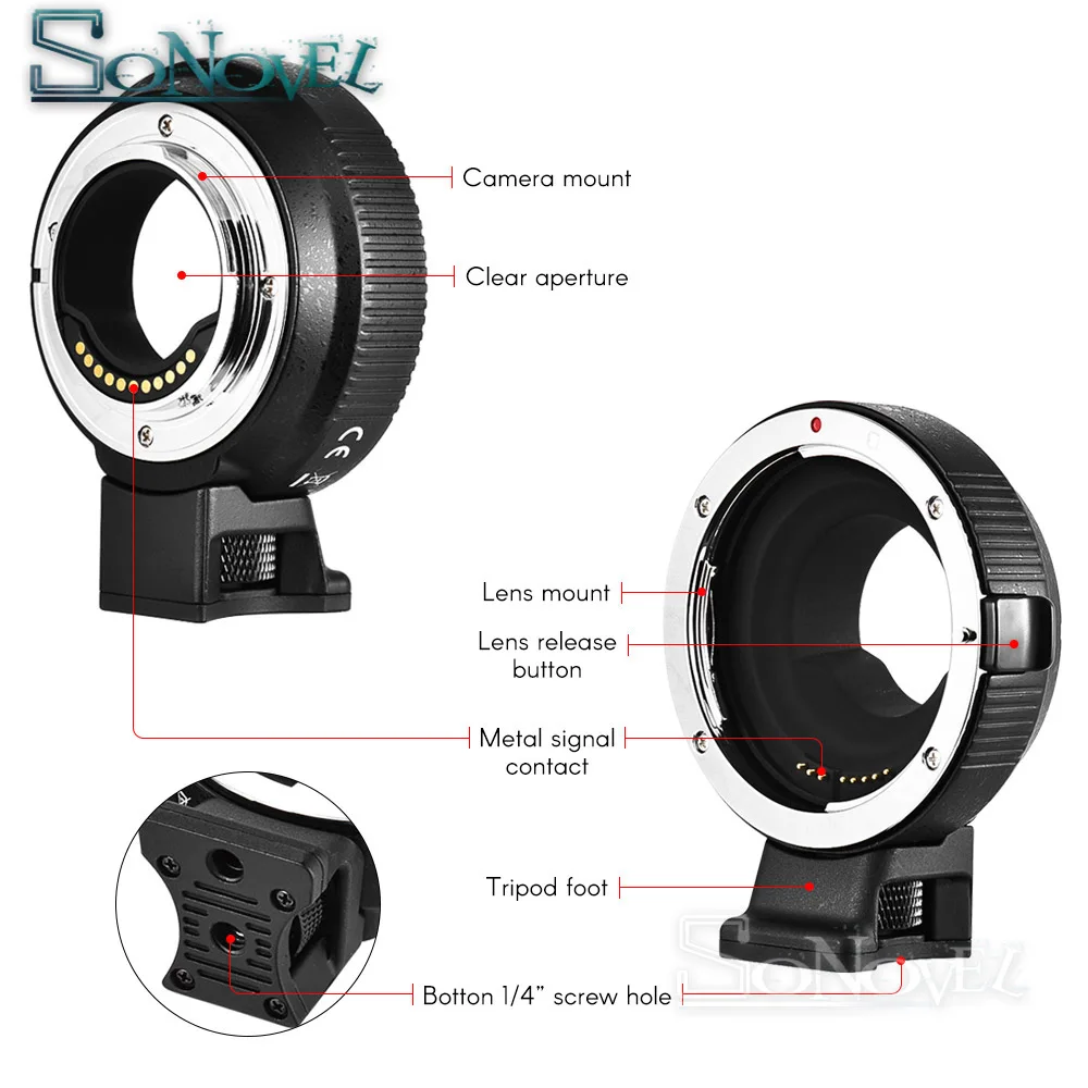 Адаптер объектива Commlite CM-AEF-MFT с автофокусом для EF/EF-S на M4/3 камеры Panasonic GH4 GH5 G7 G9 GX7 GF5