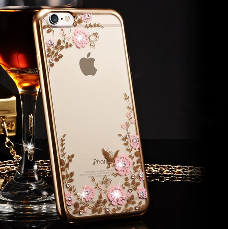 Силиконовый прозрачный чехол для iPhone 5 5S SE iPhone 6 s iPhone 6S iPhone 7X10 8 XS Max XR 6plus 6splus 7plus 8plus чехол для сотового телефона - Цвет: Gold pink