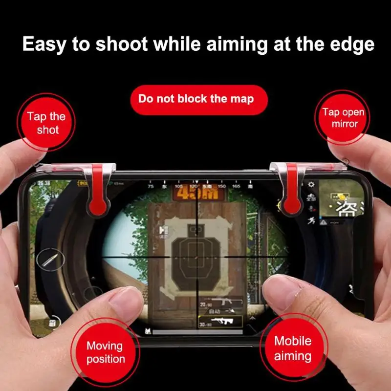 2Pc Mobile Game Controller Phone Gaming Joystick Fire Trigger Button Aim Key Shooter Handle for PUBG | Электроника