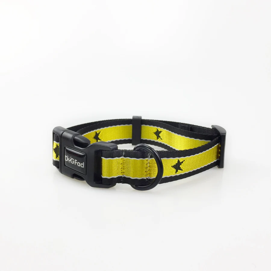 Yellow collar Нейлоновый ошейник для собак с пряжкой со звездой, регулируемый ошейники для собак, маленький питомец средних размеров, Тяговый канат - Цвет: Yellow collar