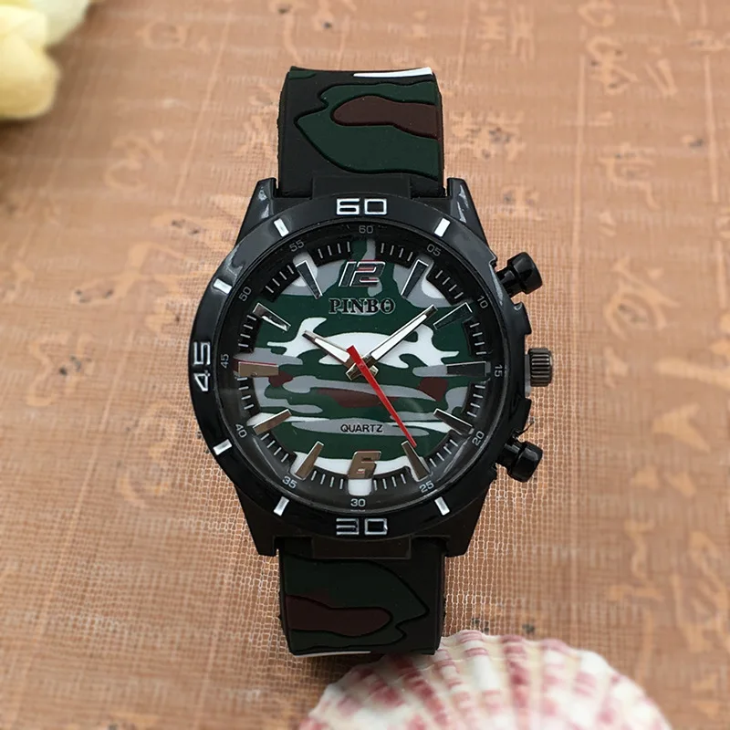 2016 камуфляж силиконовые повседневные часы мужские военные наручные модные