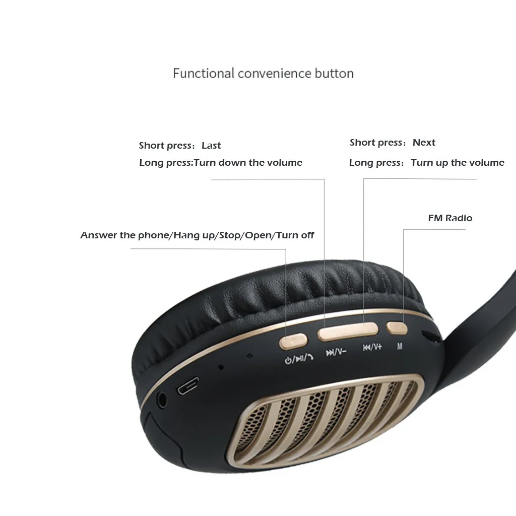 Спортивные наушники беспроводная гарнитура Bluetooth 4 2 стерео складные встроенный