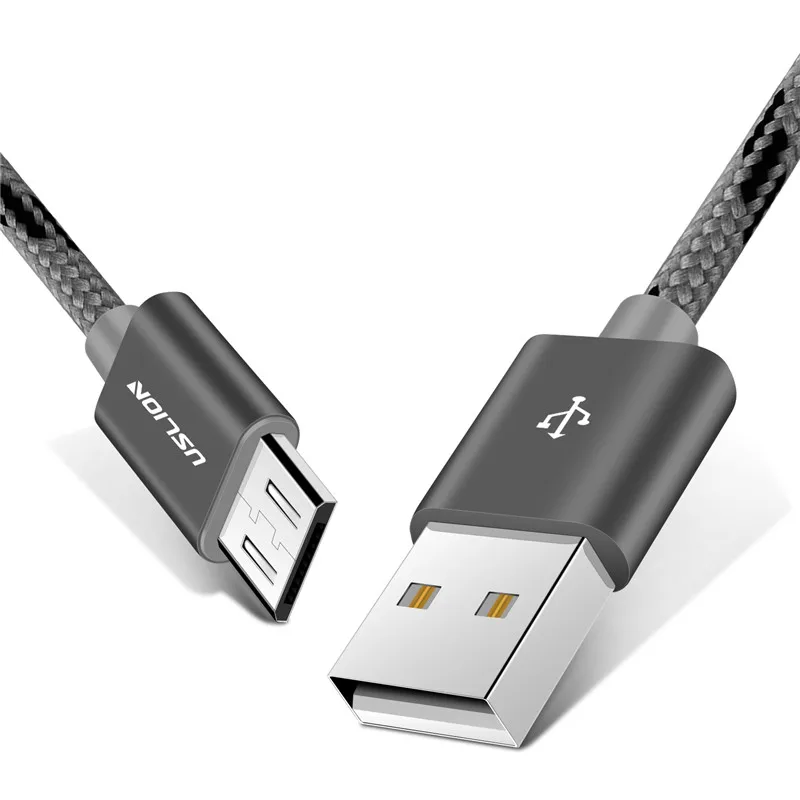 USLION Micro USB кабель для xiaomi xiomi redmi note 5 pro 4x Быстрая зарядка USB кабель для передачи данных для планшета зарядный шнур Microusb зарядное устройство - Цвет: Серый
