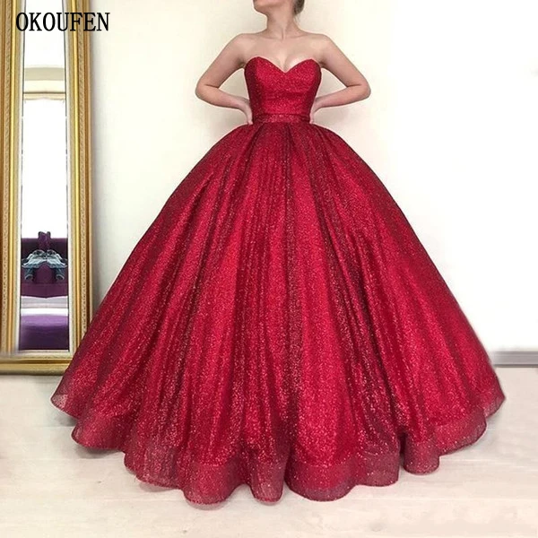 

Red Ball Gown Quinceanera Dresses 2021 Sweet 16 Dresses Debutante Gown Stunning Sequence vestido de 15 anos robe de bal doce