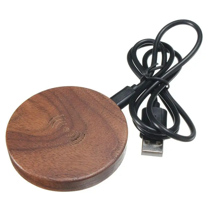 Горячая продажа Беспроводная зарядка деревянная пластина Qi Беспроводное