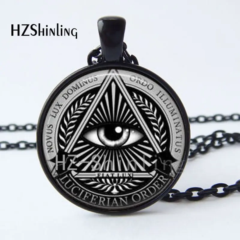 2 Новое поступление, ожерелье с подвеской Illuminati, сатанинское, Бафомет, масонское украшение, Фото Арт колье HZ1 - Окраска металла: 2