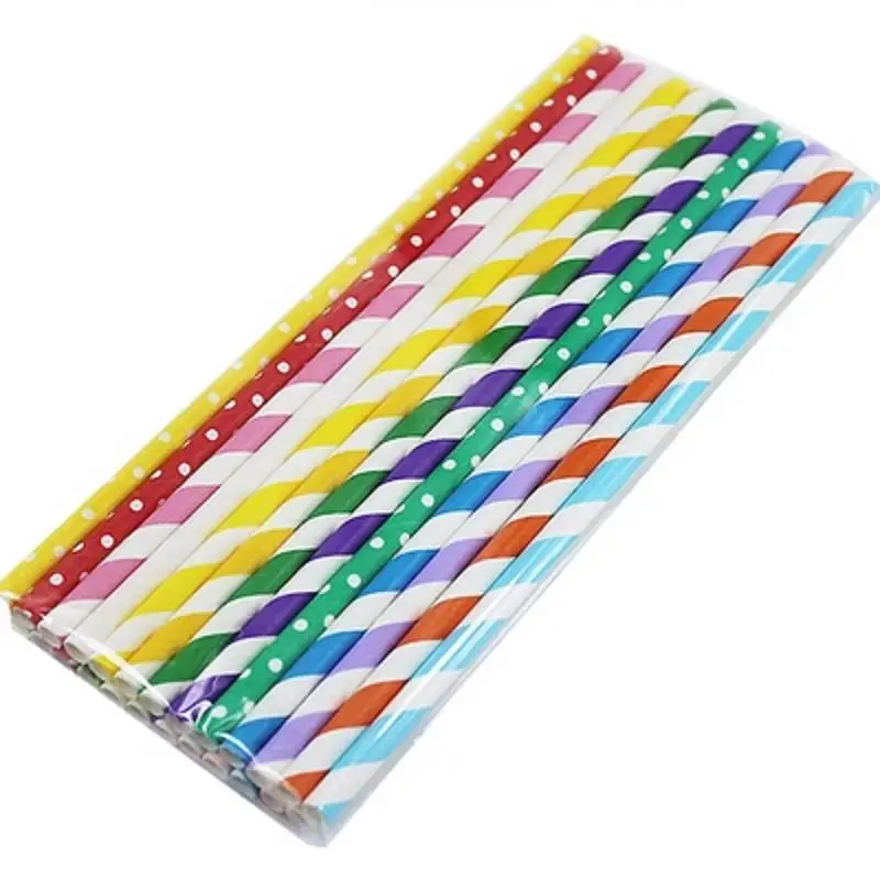 

Paper Straw Colorful Sucker Round Dot And Cross Grain birthday Creative Drinking Straws wedding decorative party supplies 100pcs