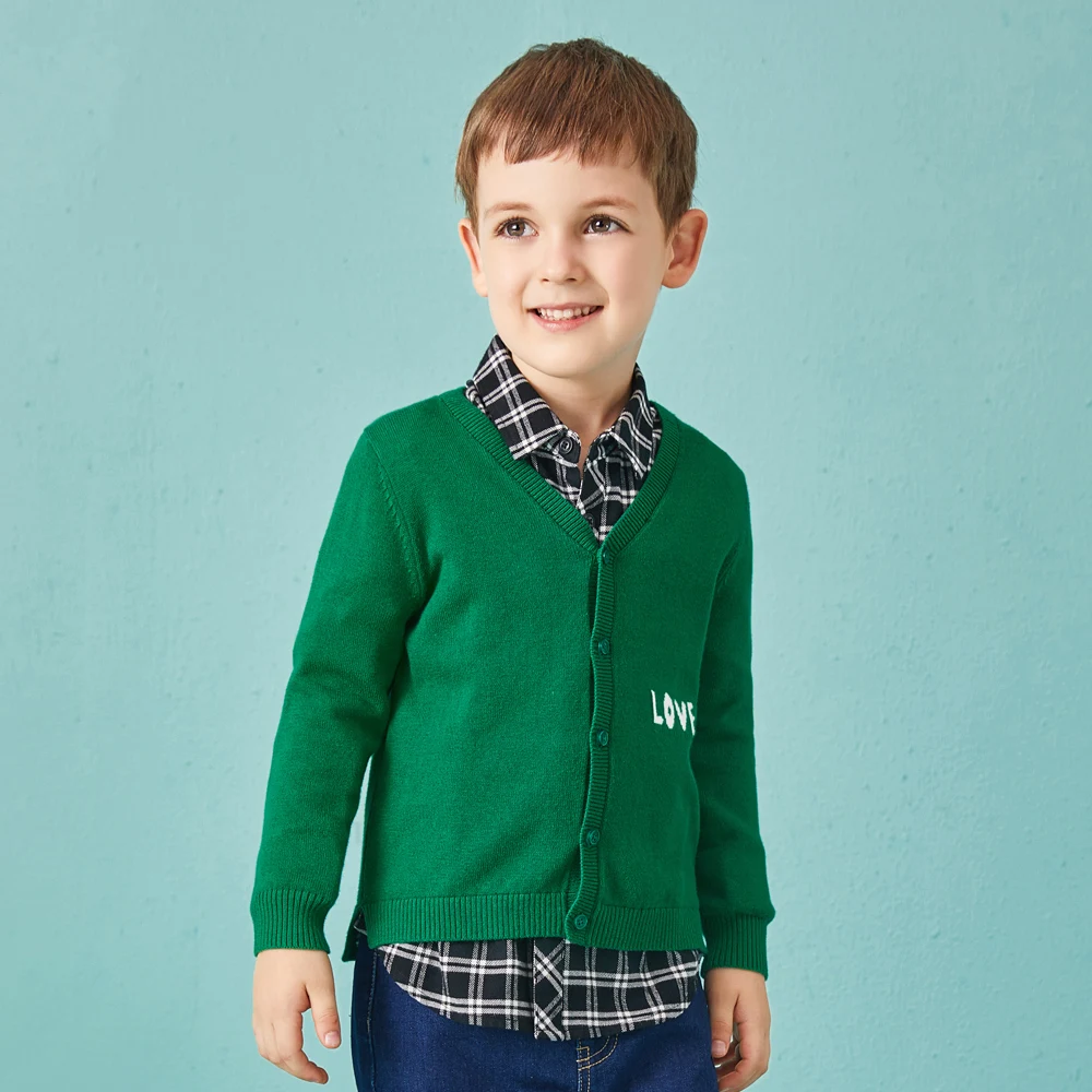 Balabala/осенний кардиган для мальчиков свитер маленьких детская одежда детей