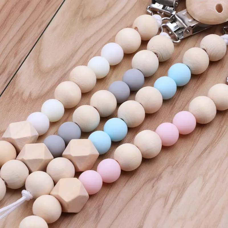 1 шт. силиконовый Прорезыватель для зубов Соска с бусами на цепочке детский