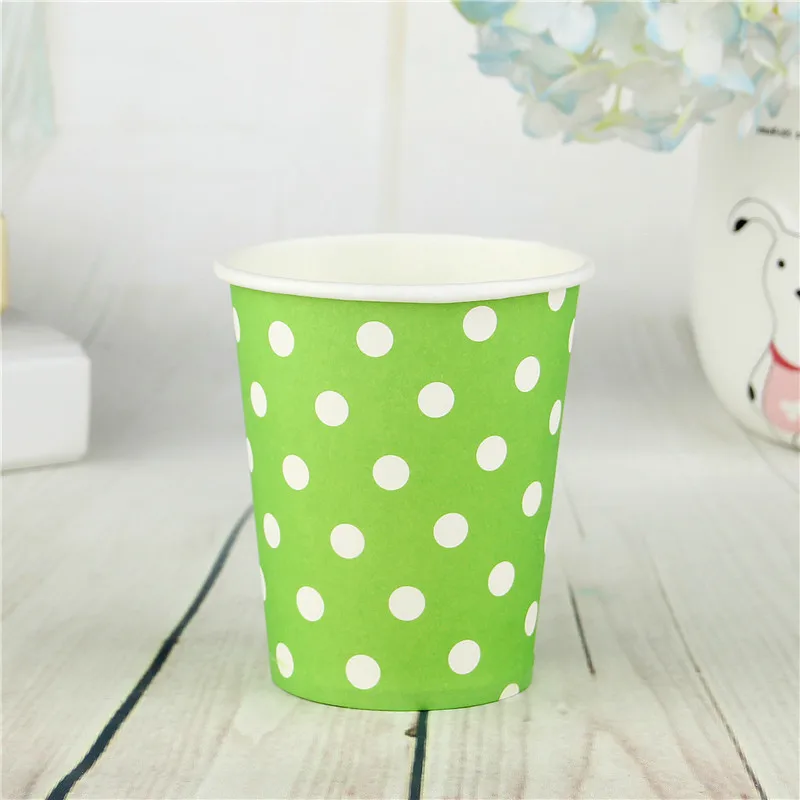 10pcs Light green Мультяшные одноразовые бумажные стаканчики для дня рождения, коробка для попкорна, Детские Вечерние Декорации для детского праздника на день рождения - Цвет: 10pcs Light green