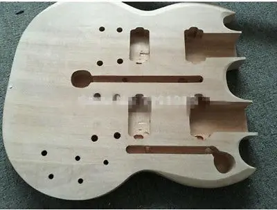 DIY SG Электрический двойной шейный Гитарный комплект из твердого красного дерева