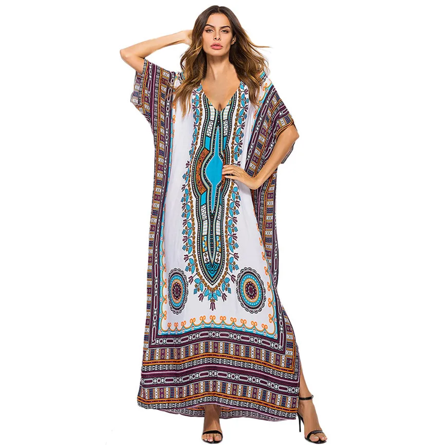 Платье женское повседневное длинное с принтом|Женские платья| |