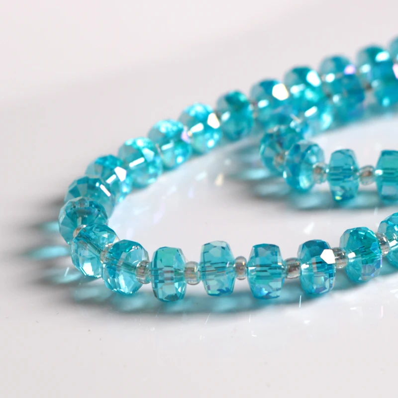 

10Pcs/lot Wheel Shape Rondelle Austria faceted Crystal Glass Beads Loose Spacer Round Beads for Jewelry Making Colorfuls 5x7mm