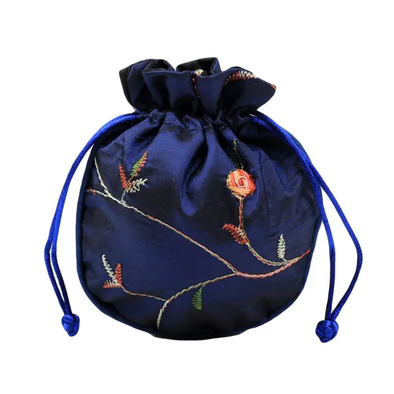Royal blue 1 шт. традиционная шелковая дорожная сумка, Классическая китайская вышивка, упаковка для ювелирных изделий, сумка-Органайзер, сумки - Цвет: Royal blue
