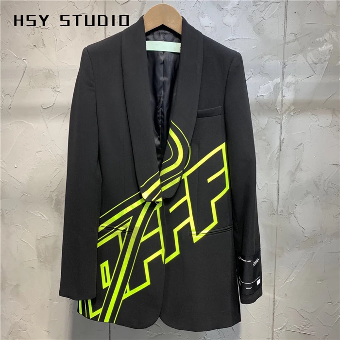 【HSY stuo】 2019 Осенняя Новая модная женская шаль блейзер с лацканами куртка