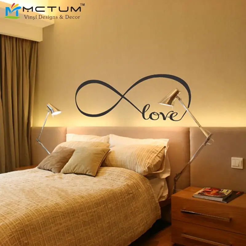 ЛЮБОВЬ Бесконечность Символ спальня персонализированные Виниловые Обои DIY
