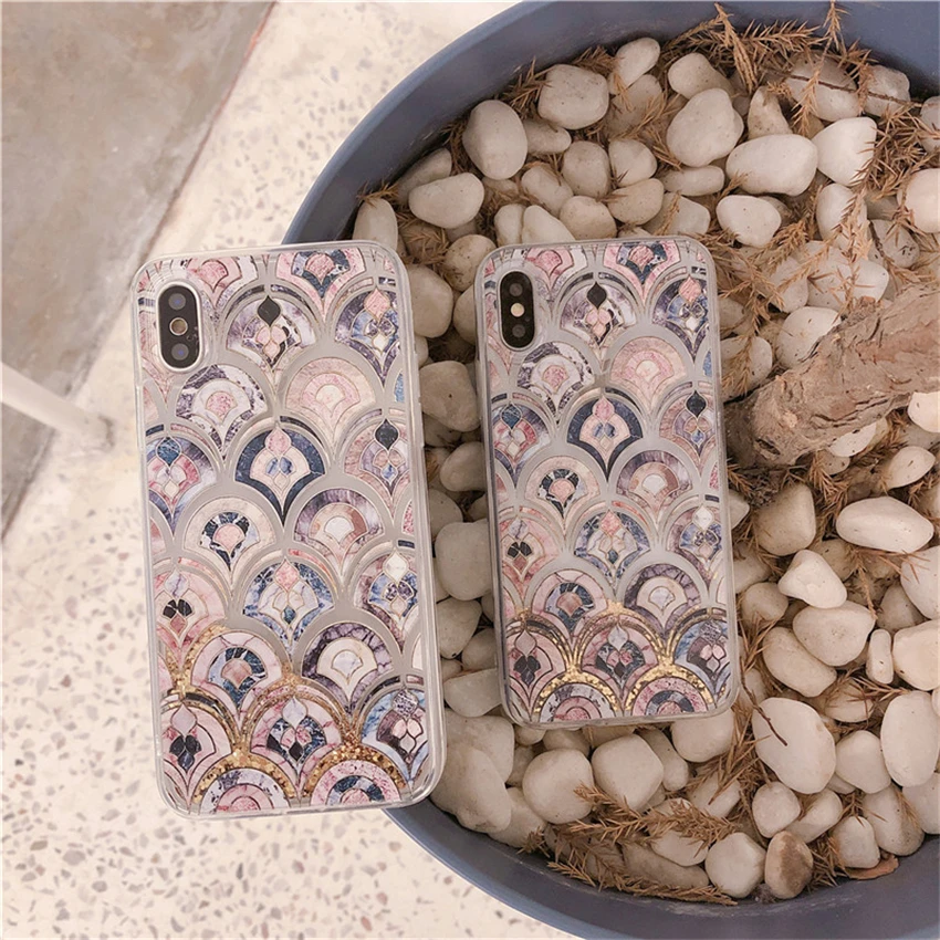 Винтаж Этническая Стиль телефона Чехлы для iPhone 6 S плюс Блеск Жидкость зыбучие