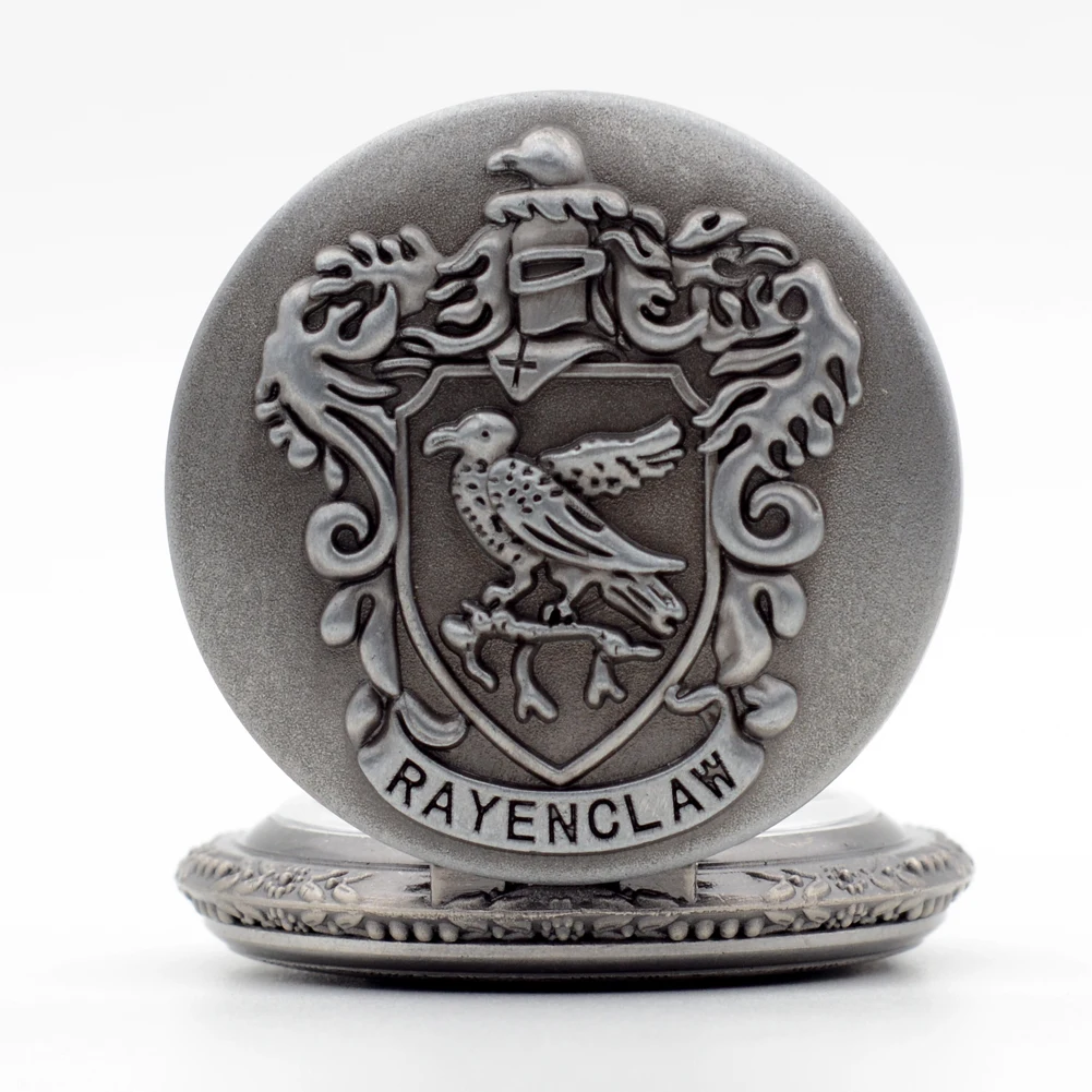 Винтажные кварцевые карманные часы Гарри Поттера Хогвартса колледжа Ravenclaw, аналоговое ожерелье с подвеской, Мужские Женские часы, цепь Reloj