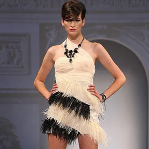 Новинка! Оптовая продажа Высококачественная Белая лента из страусиного пера 97 см