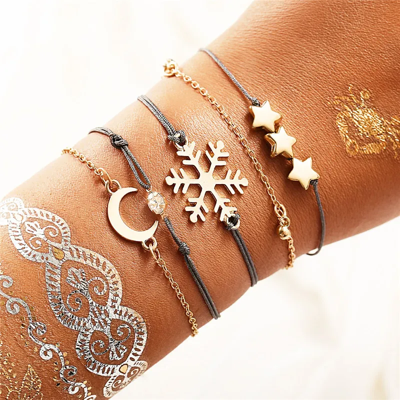 Женский браслет с подвеской IF ME винтажный Набор браслетов из камней и жемчужин