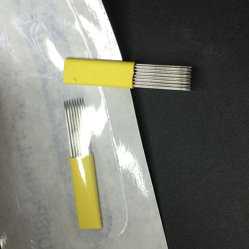 Doule Line 15 Pin плоские ручные иглы для тумана бровей перманентного макияжа ручная