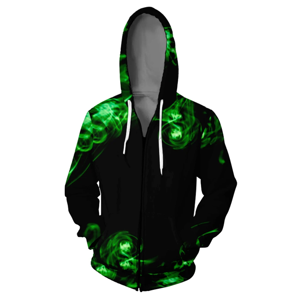 WAMNI 3D Print Fire Zipper Hoodie Harajuku High Street Kpop Man Hoodies Sweatshirts 3d Oversize Hip Hop | Мужская одежда