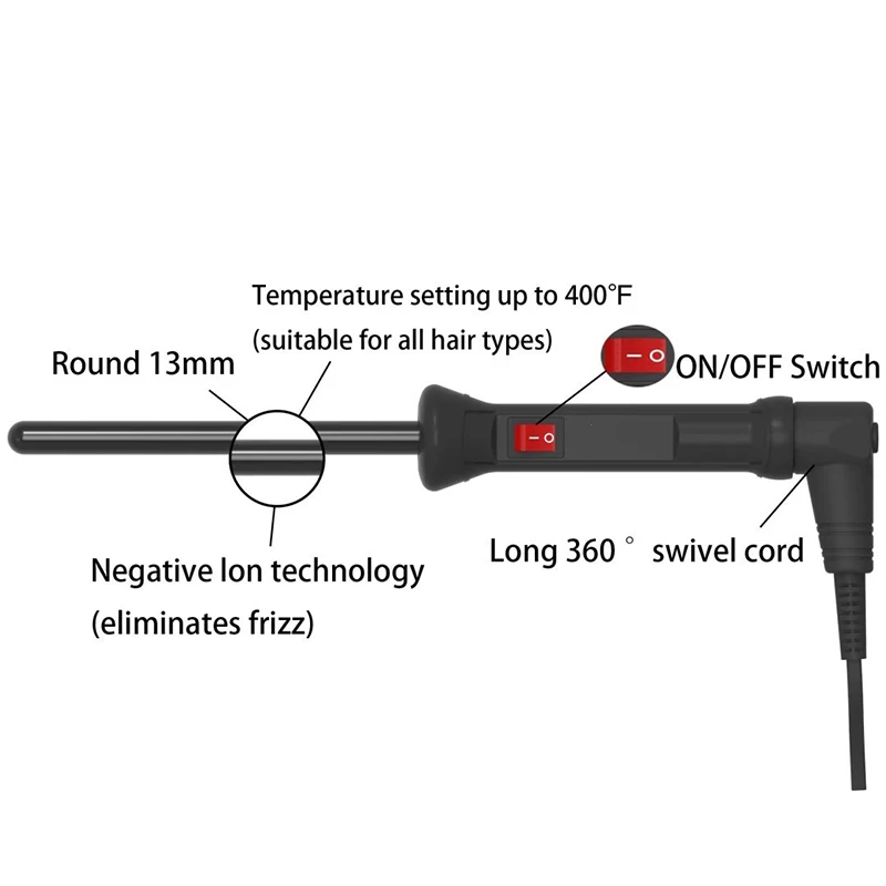 CHJ Electric Hair Curler 13mm beads Ceramic Curling Iron Deep Curly Professional Styler Tools | Красота и здоровье