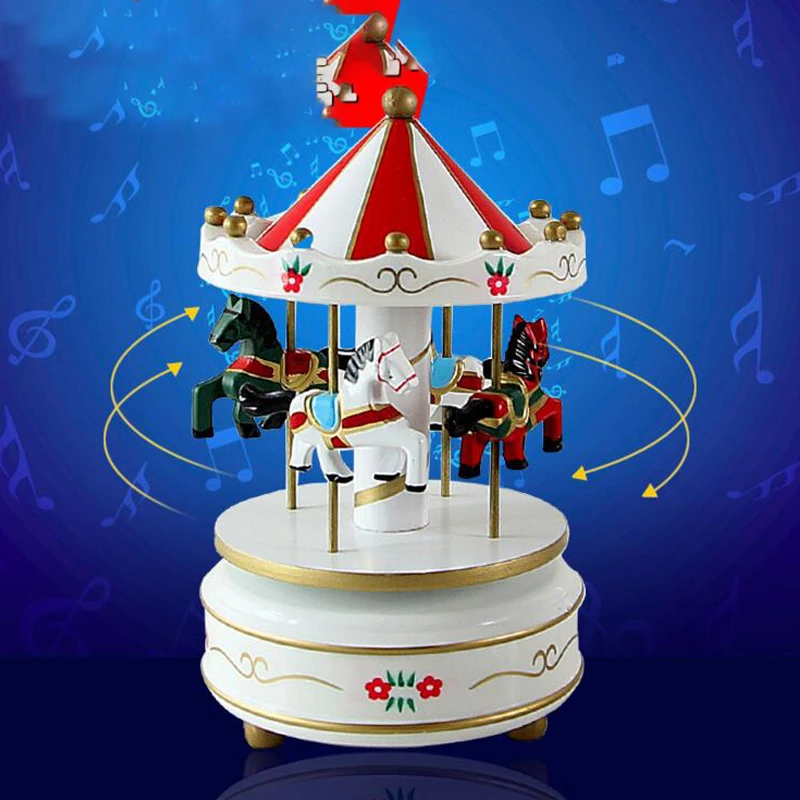 Европейский деревянная карусель музыкальная шкатулка детей Штаны для девочек с