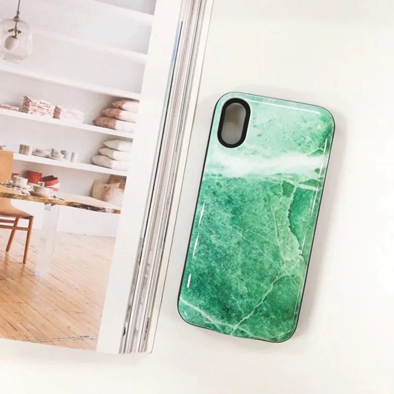 Цветной мраморный чехол для аккумулятора iPhone x xs внешний аккумулятор на 6000 мАч
