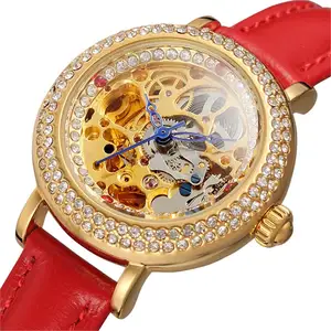 Часы наручные FORSINING женские механические, брендовые автоматические Модные Роскошные водонепроницаемые повседневные, со стразами, под платье