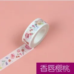 15 мм X 7 м милые Lotkawaii цветок еда Животные декоративные васи клейкие ленты DIY Скрапбукинг Маскировочная лента школьные офисные принадлежности - Цвет: 19