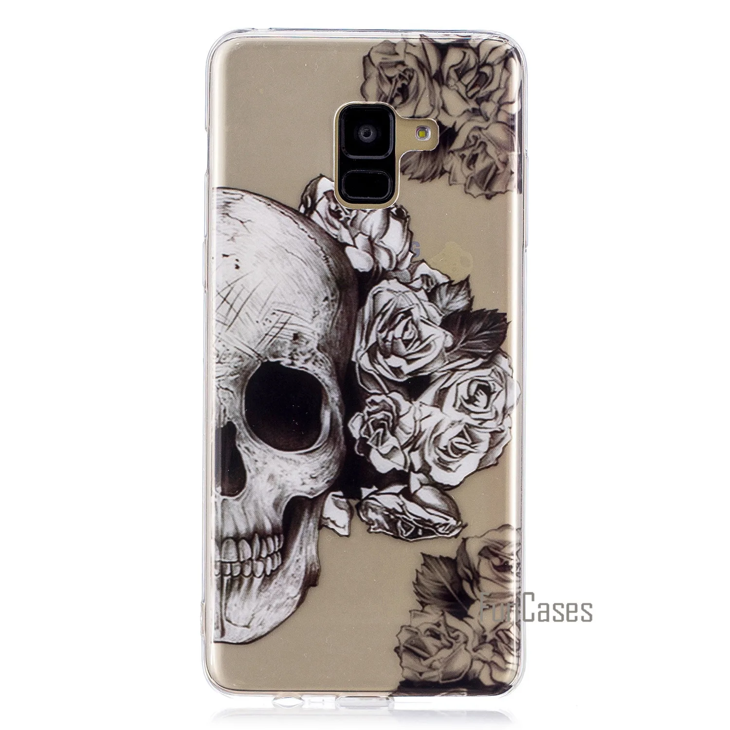 Блеск высоко Прозрачный чехол для телефона из ТПУ с принтом &quotдля Fundas samsung Galaxy A8