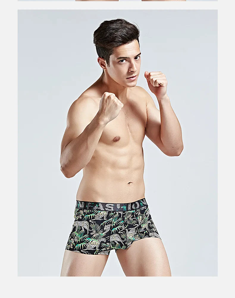 13 colors Underwear for men ice silk summer underpants male casual boxer Maple leaf print shorts man pants panties