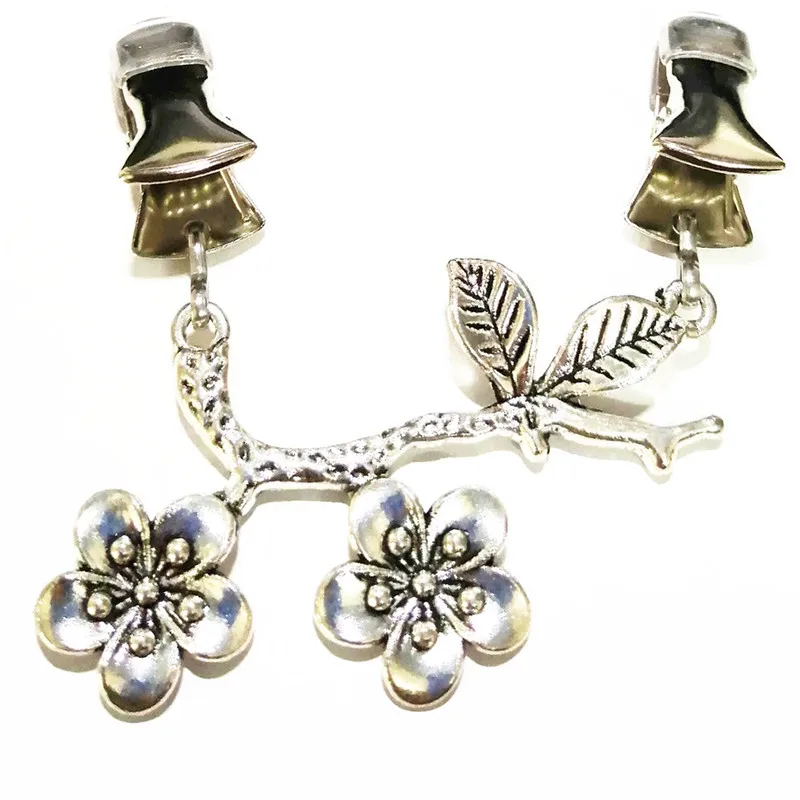 Винтажная брошь в виде ветки дерева и цветка | Украшения аксессуары