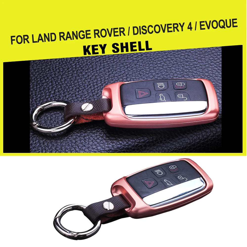 

Auto Key Shell Cover key Case For Car Aluminium Alloy With Keychain Leather For Land Range Rover / Discovery 4 / Evoque