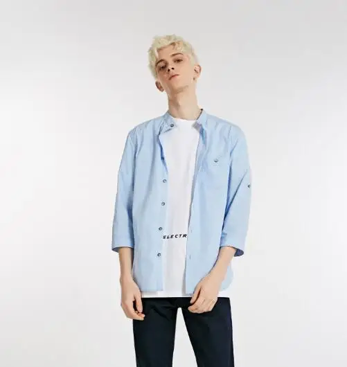 LIGHT BLUE MLMR/Мужская Повседневная рубашка с длинным рукавом | 218331501 - Цвет: LIGHT BLUE