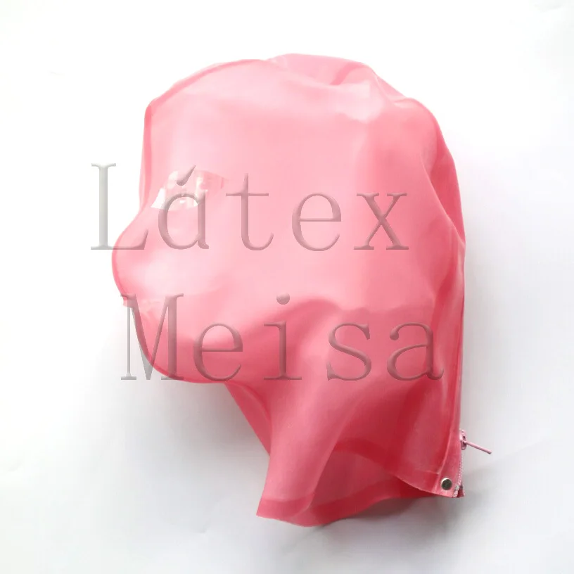 Резиновые маски ручной работы взрослые латексные колпаки в прозрачном розовом