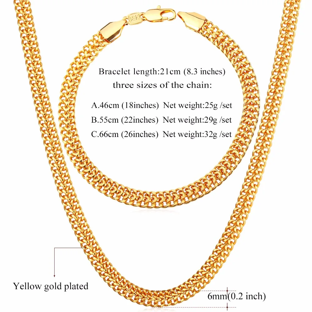 Collare Mesh Chain Men Jewelry Sets Gold/Rose Gold/Silver Color Wholesale Hip-hop Bracelet Necklace Set S187 | Украшения и