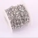 Silver color 1 метр, ZYZ177-8916, модные кубические циркониевые граненые бусины в форме сердца, четки, цепочка, металлическая проволока, завернутые звенья, CZ цепи - Цвет: Silver color