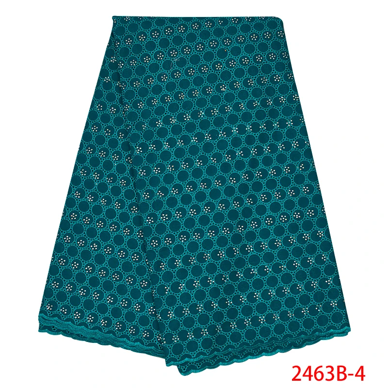 2019 Latest Nigeria Swiss Laces High Quality Voile in Switzerland African Cotton with Stones for Wedding KS2463B-4 | Аксессуары для