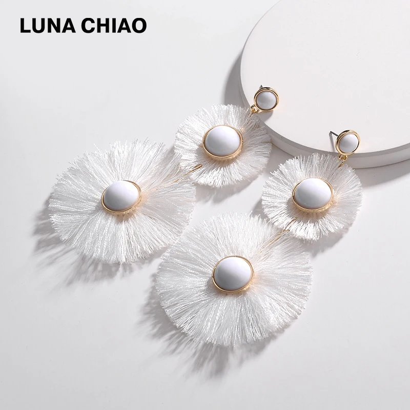 Серьги-подвески женские осенние LUNA CHIAO с бахромой | Украшения и аксессуары